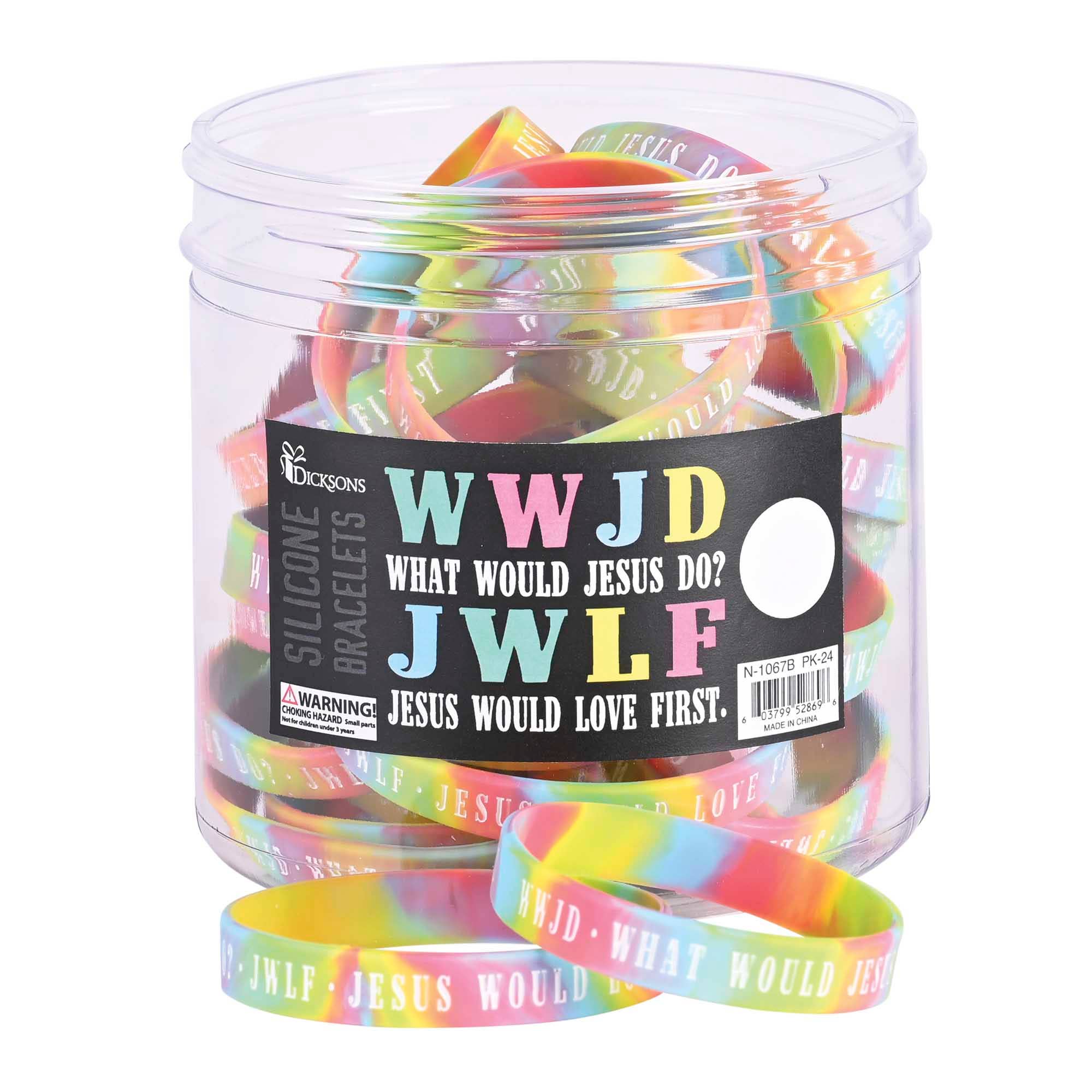 Amazon.com: 200 Pcs WWJD Bracelets Religious Colored What Would Jesus Do  Bracelets Christian Silicone Bracelet Silicone WWJD Wristband for  Fundraiser Kids Men Women Church Events Party Favors : Office Products